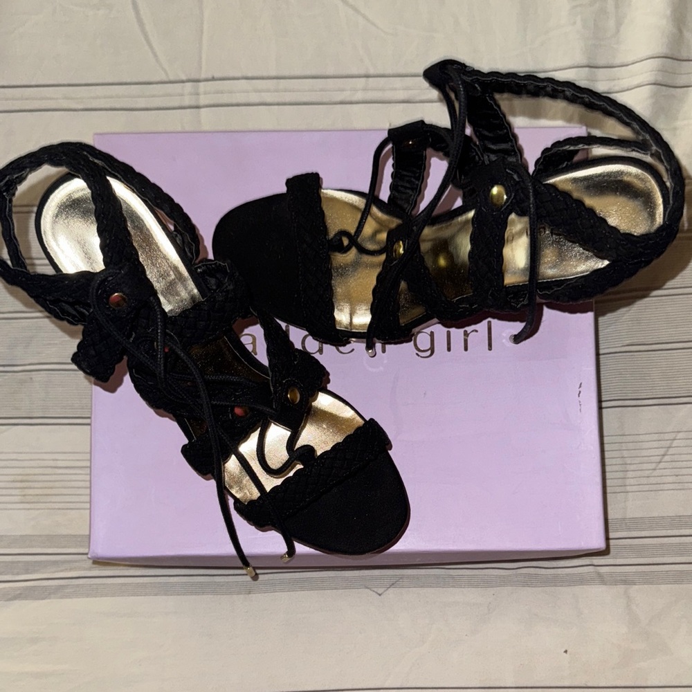 Elegant Black Braided Sandals